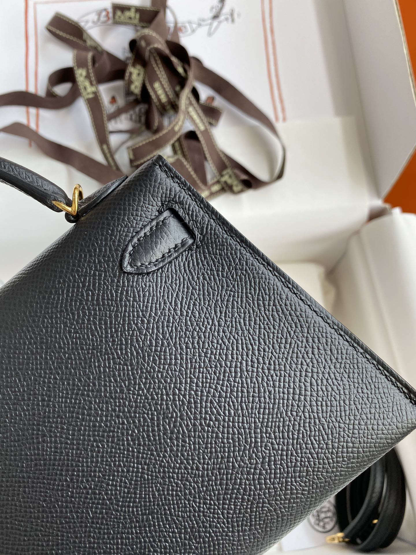 Hermes Kelly Mini II Bag 19CM In Black Epsom Leather